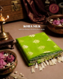 Pista Chikankari Kota Silk Saree