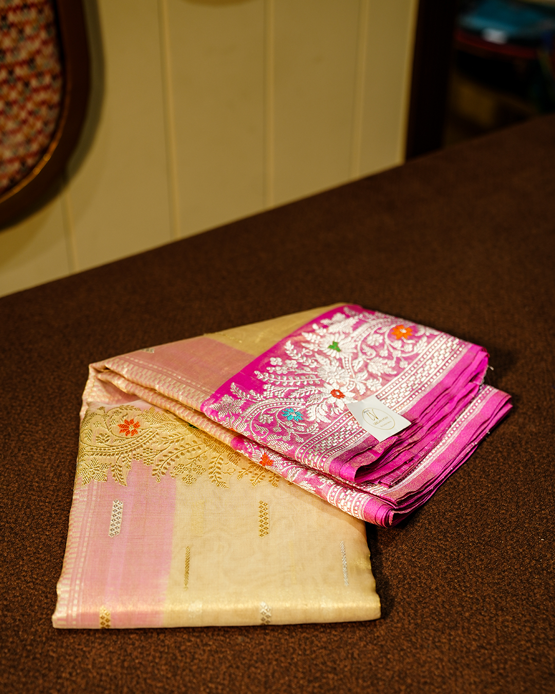 Royal Blossom Banaras Organza Saree - Image 3
