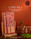 Rosé Fleur Crepe Silk Saree