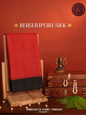 Crimson Noir Bhishnupuri Silk Saree