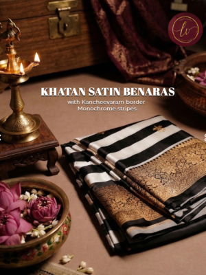 Khatan Satin Banaras Saree with Kanchipuram Border