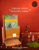 Hand Painted Tussar Silk Saree