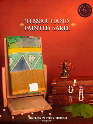 Hand Painted Tussar Silk Saree
