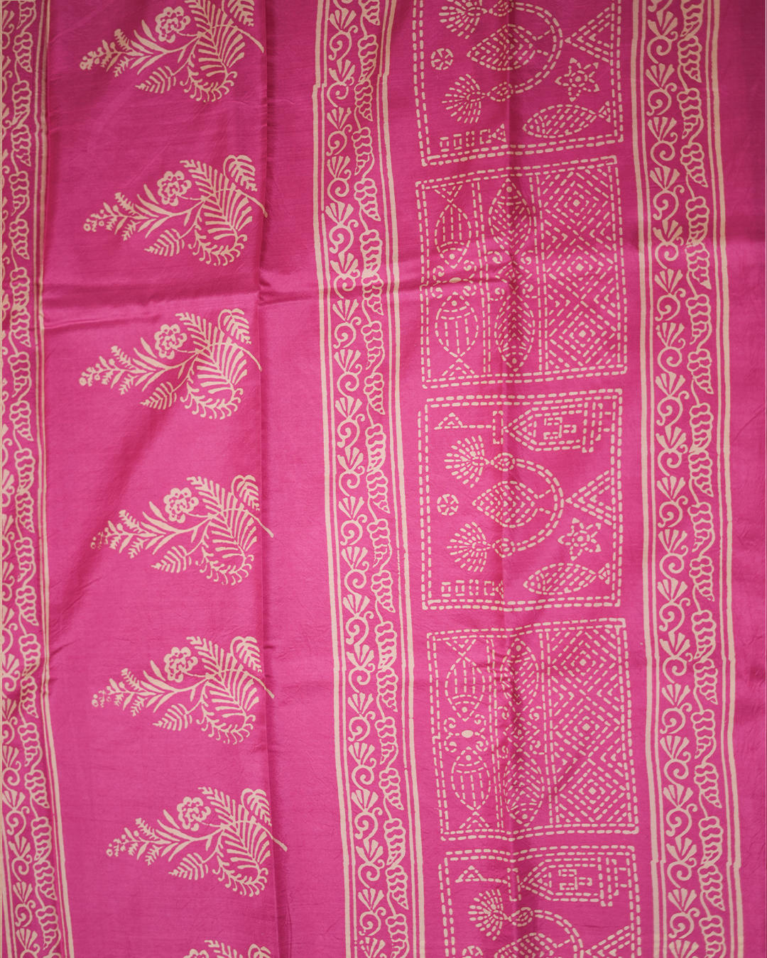 Royal Fuchsia Bhishnupuri Silk Saree - Image 3