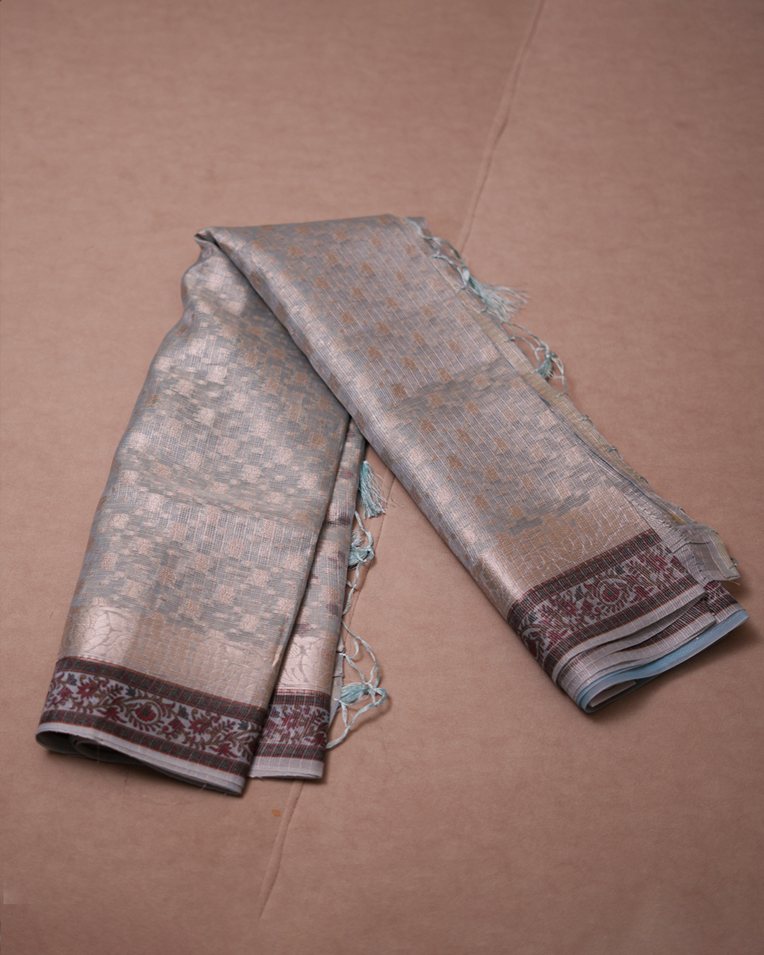 Neelambara Tissue Kota Brocade Saree - Image 4