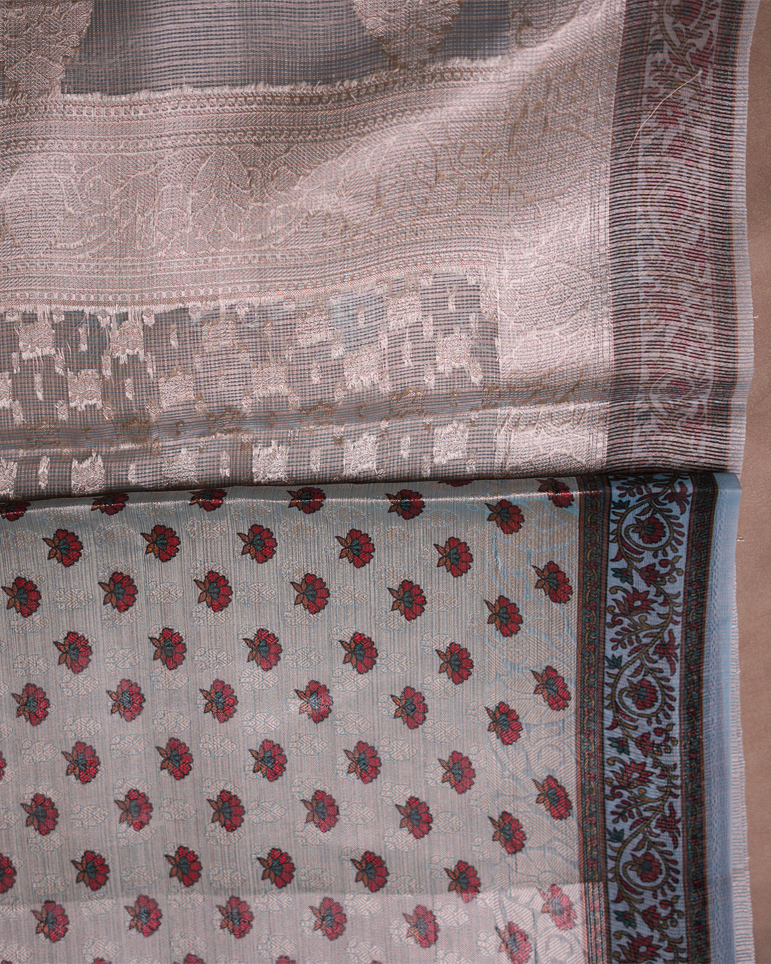Neelambara Tissue Kota Brocade Saree - Image 5