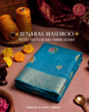 Neelambara Benaras Mashroo Meenakari Saree