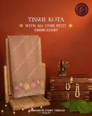 Tissue Kota Saree with All Over Petit Embroidery